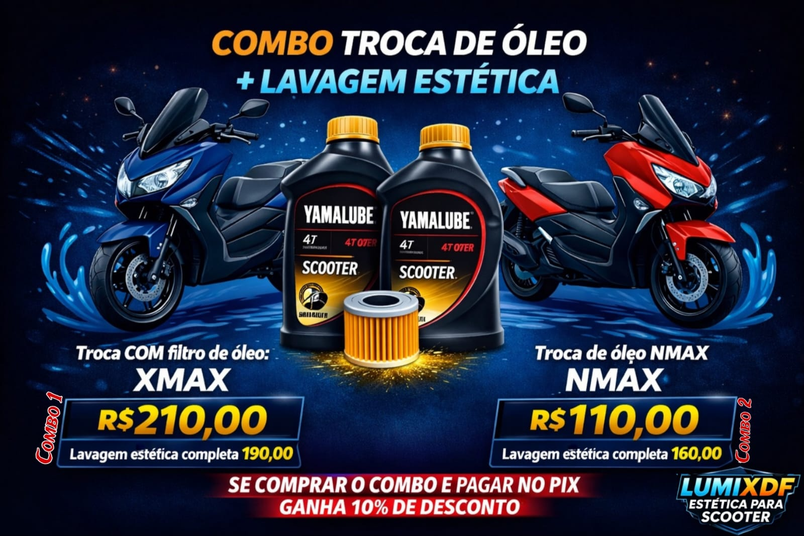 Combo troca de óleo XMAX e NMAX